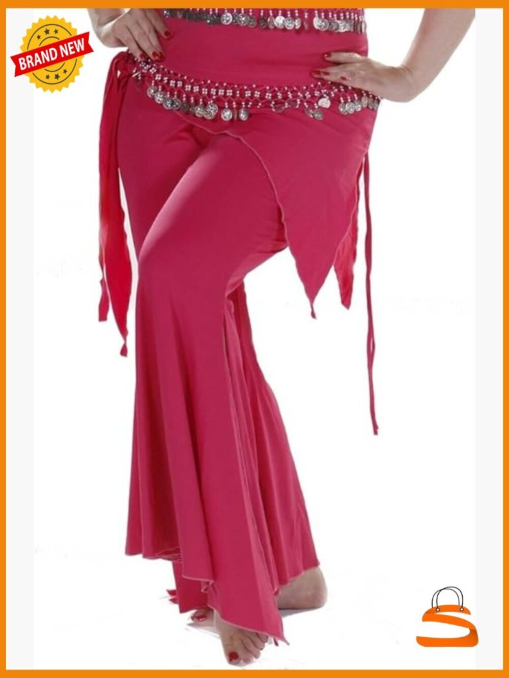 Flared Yoga Pants with Tie Ankles, Spandex Active Palazzo